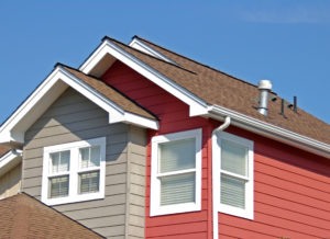 Isolated shot of roof top eaves on a newly built residential home.