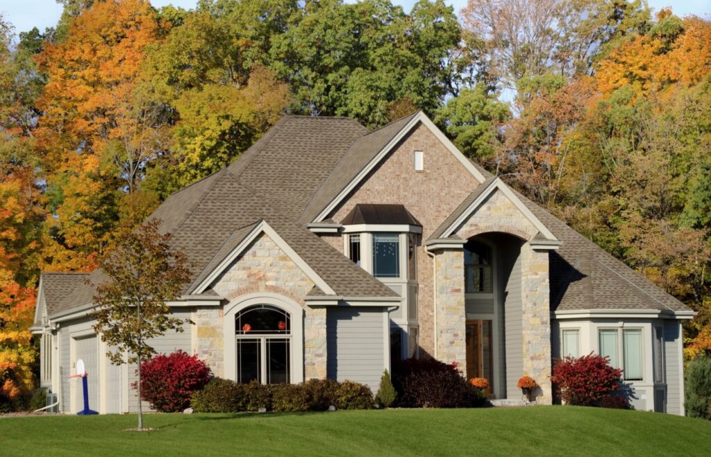 Roofing services in progress by Lutgen Companies in Central Minnesota