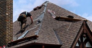 Roof replacement on a home.