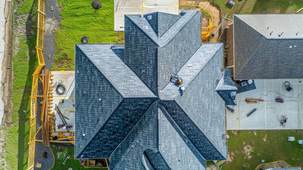 House that is prepared for a roof replacement.